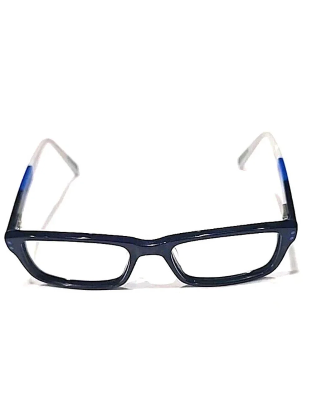 Nike 5537 411 Boys Kids Blue White Rectangle Eyeglasses 47-16 130